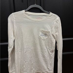 Vineyard Vines Cream Long Sleeve Tee